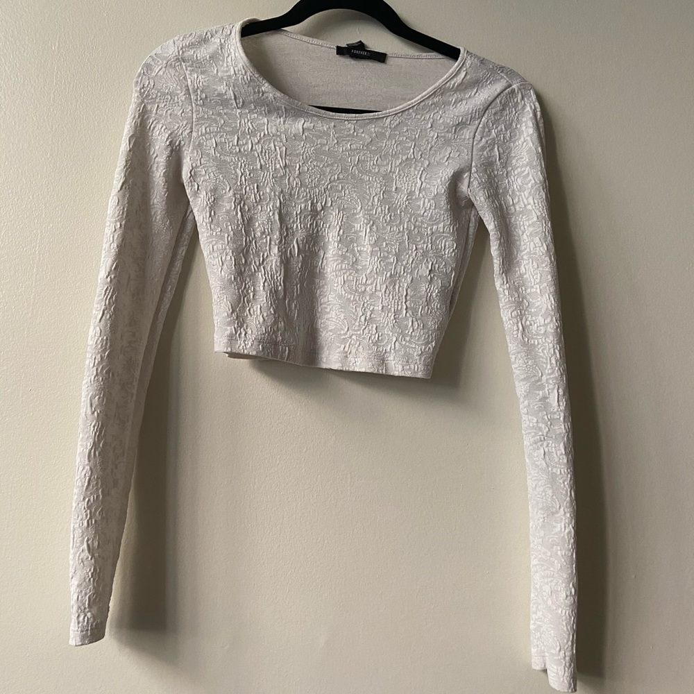 White long sleeved crop top - Picture 1 of 1